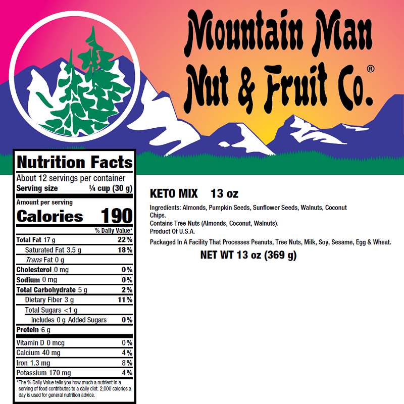 4132 Keto Mix 13oz Label