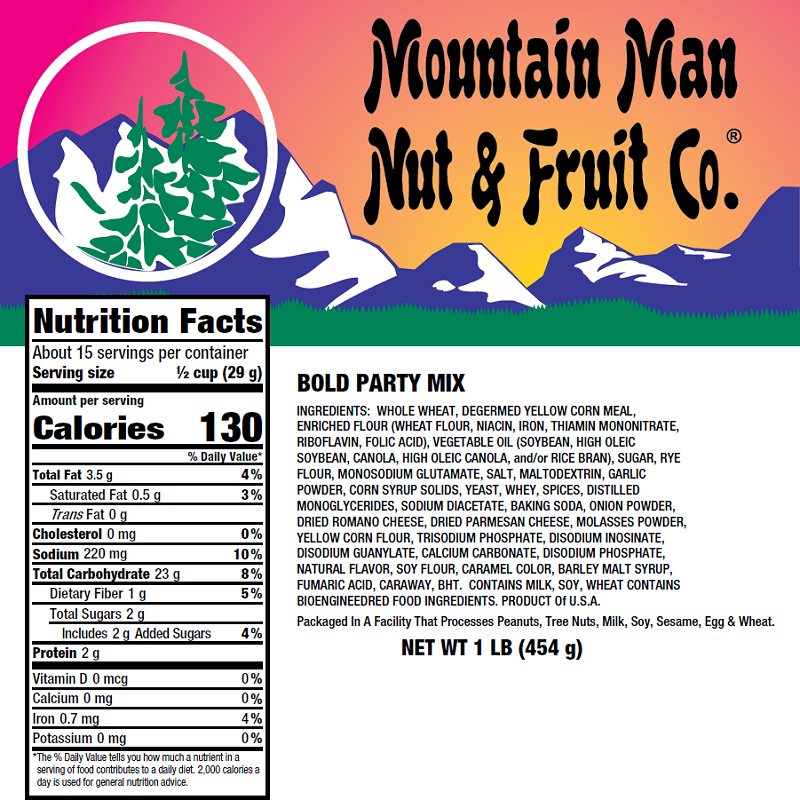 4168 Bold Party Mix 1lb Label