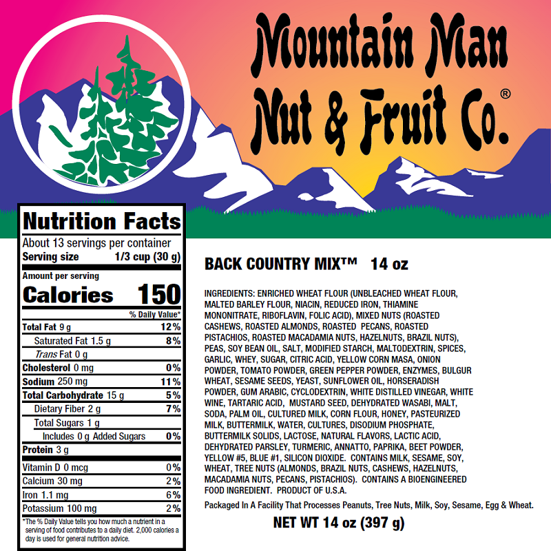 4265 Back Country Mix 14oz Label