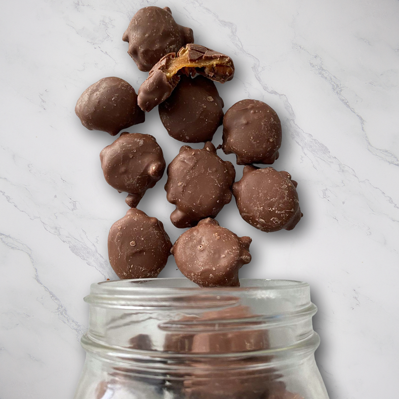 Chocolate Pecan Caramel Clusters