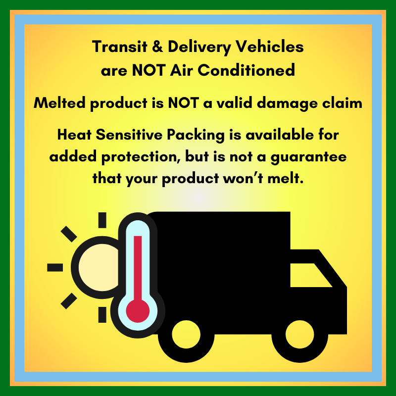 Heat Sensitive Packing helps protect, but is not a guarantee that your product won't melt.