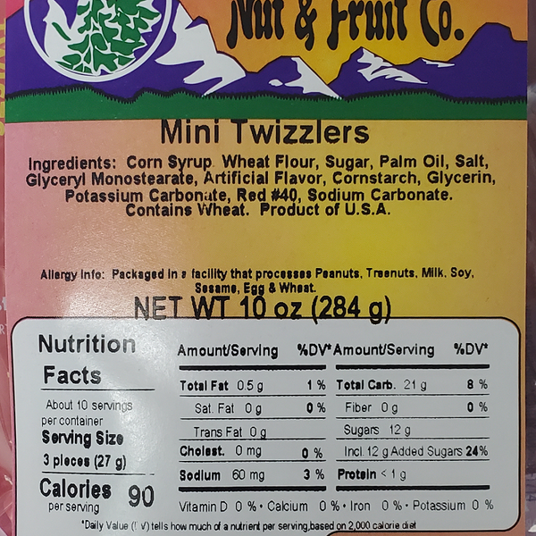 Mini Twizzlers® Packets 10oz Label
