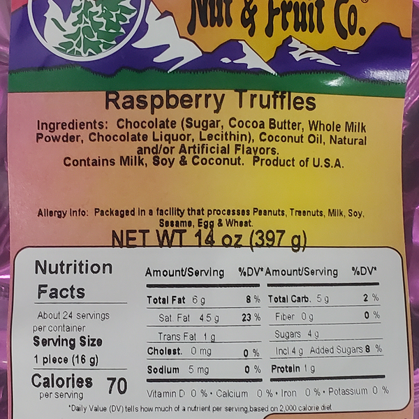 Mountain Man Raspberry Truffles 14oz Label