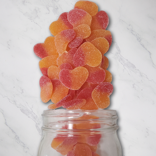 Sanded Gummy Peach Hearts