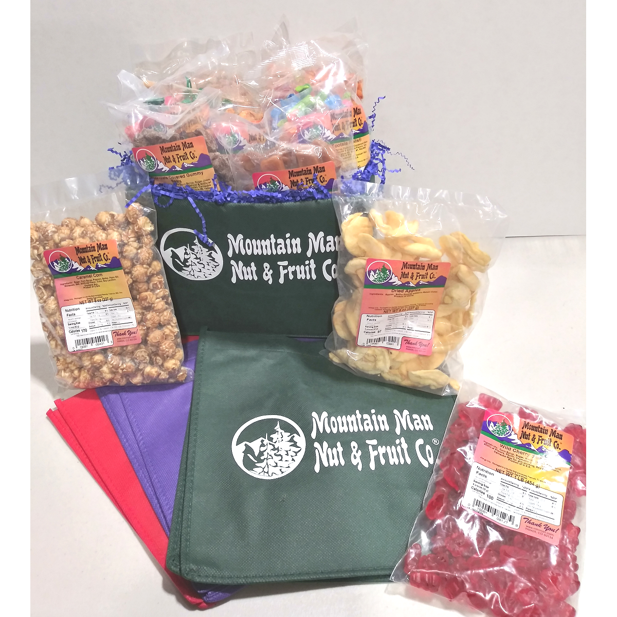 Example of Build Your Own Custom Gift Basket in a Reusable Green Canvas Bag