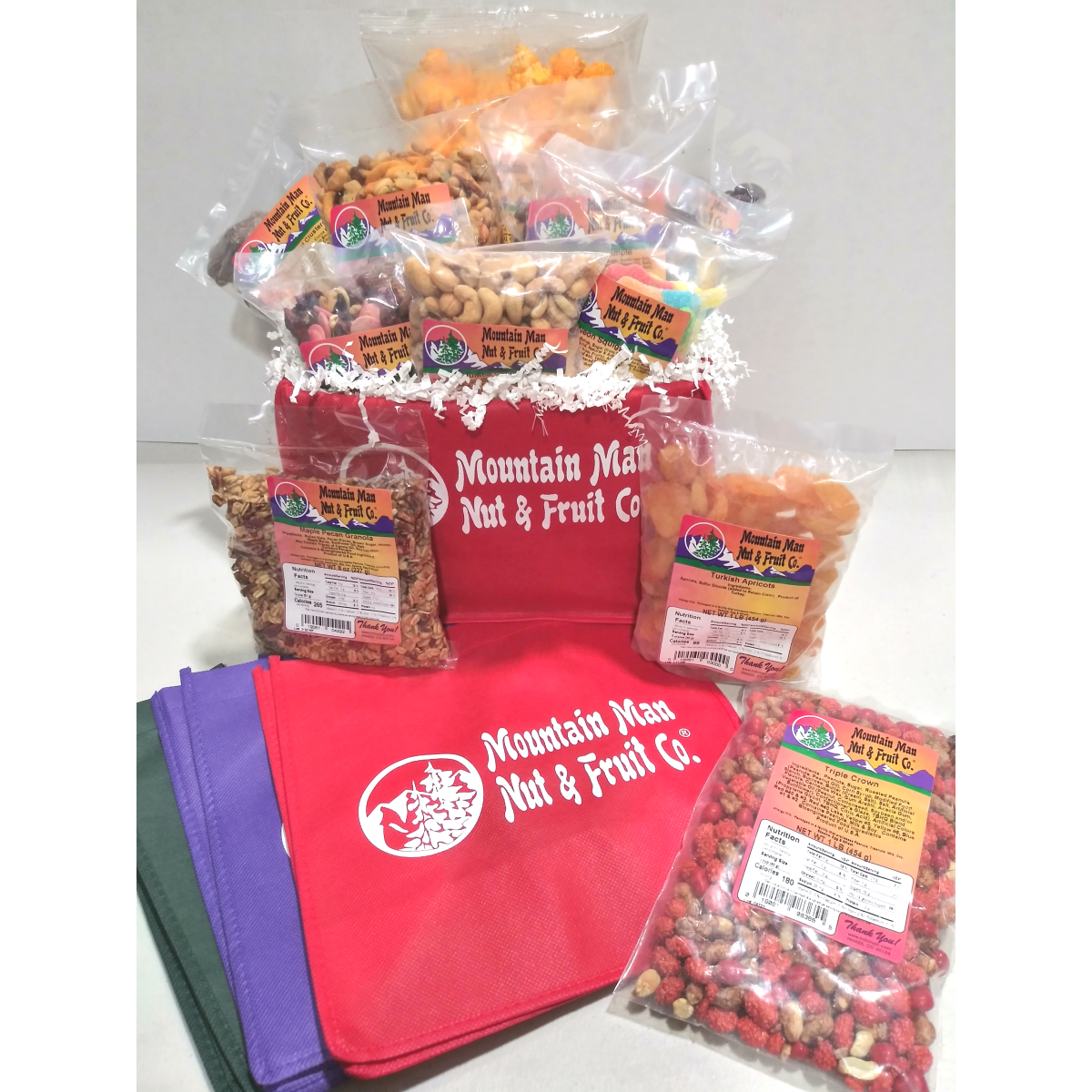 Example of Build Your Own Custom Gift Basket in a Reusable Red Canvas Bag