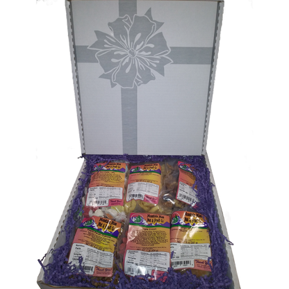 Example of Build Your Own Custom Gift Basket in a Convenient Gift Box (Shows closed box on top of open bottom)