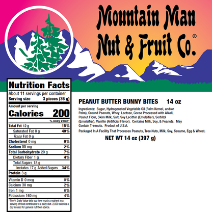 20022 Peanut Butter Bunny Bites 14oz Label