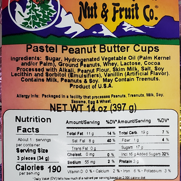 Pastel Peanut Butter Cups 14oz Label
