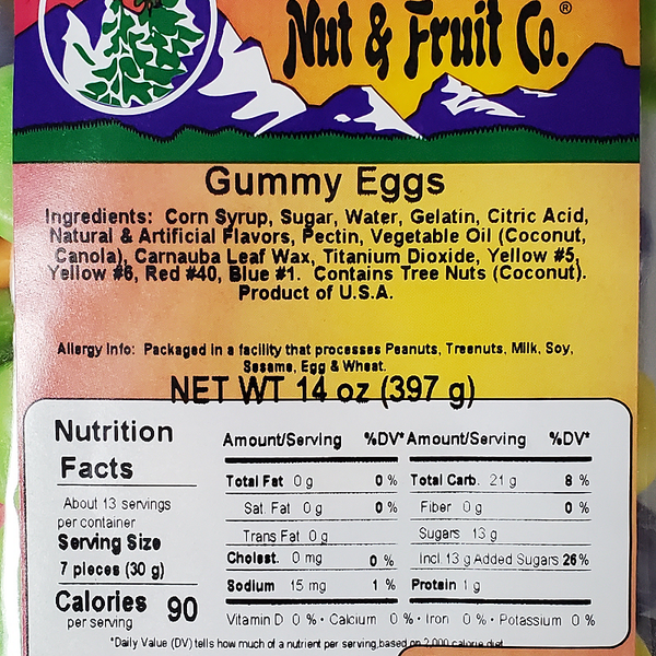20081 Gummy Eggs 14oz Label