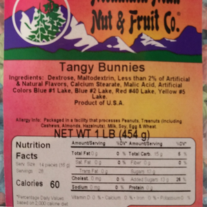 Tangy Bunnies 1lb Label