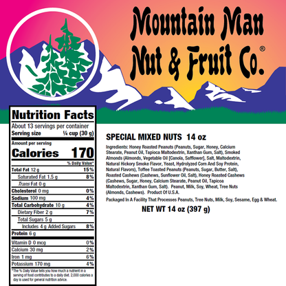 2025 Special Mixed Nuts 14oz Label