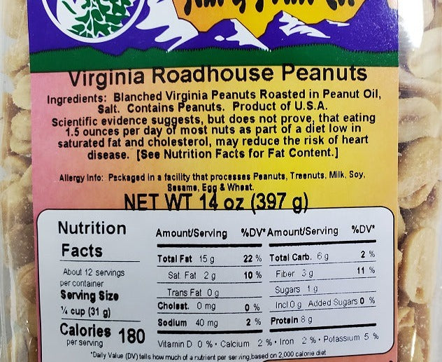 virginia roadhouse peanuts label