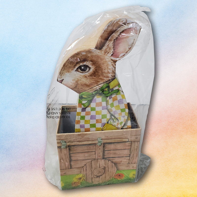 Bunny w/ Cart Fillable Gift Box Set as packaged for shipping or pickup