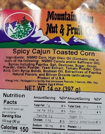 spicy cajun toasted corn label pic