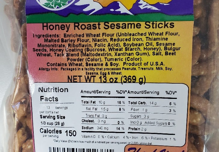 2237 honey roast sesame sticks label pic