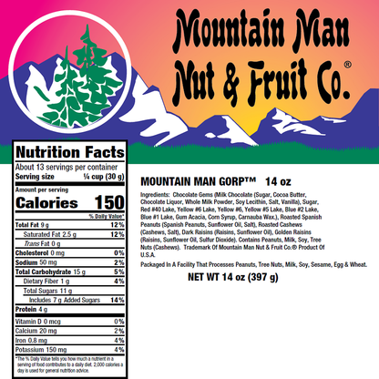 4060 Mountain Man Gorp 14oz Label