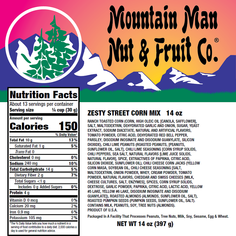 4115 Zesty Street Corn Mix 14oz Label