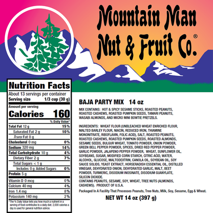 4138 Baja Party Mix 14oz Label