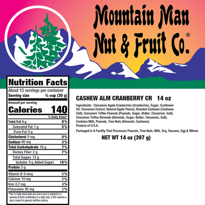 4210 Cashew Almond Cranberry Crunch 14oz Label