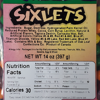 6043 Sixlets 14oz Label