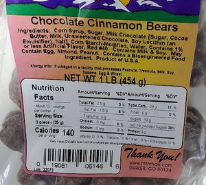 chocolate cinnamon bears label pic