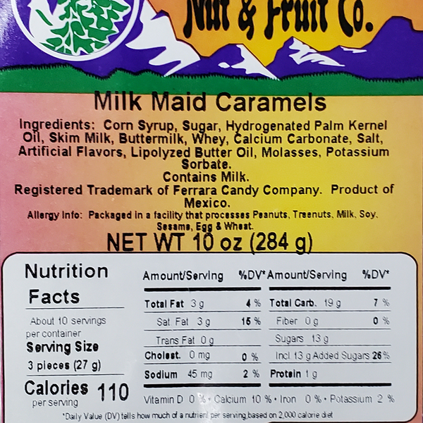 Milk Maid Caramel Squares 10oz Label