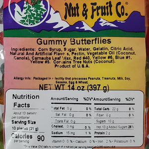 8189 Gummy Mini Butterflies 14oz Label