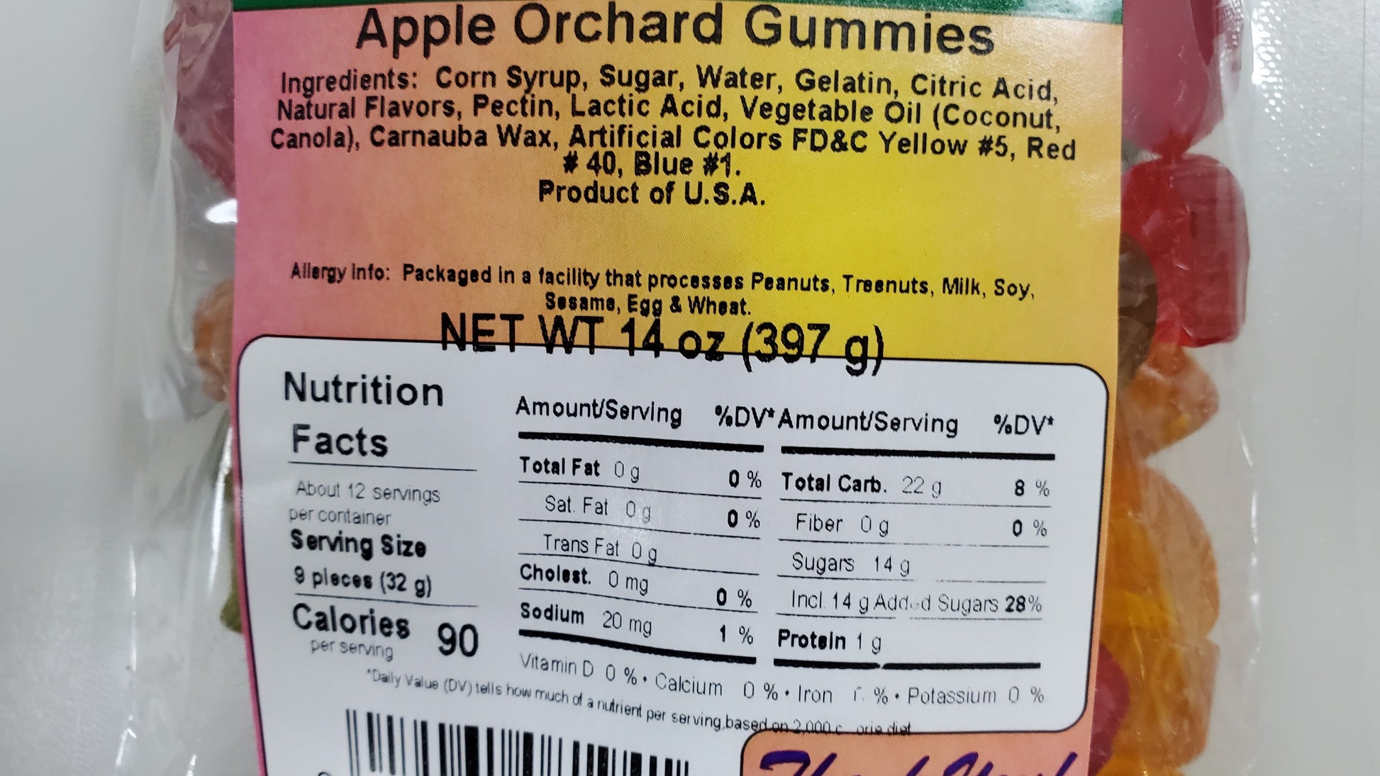 apple orchard gummies label