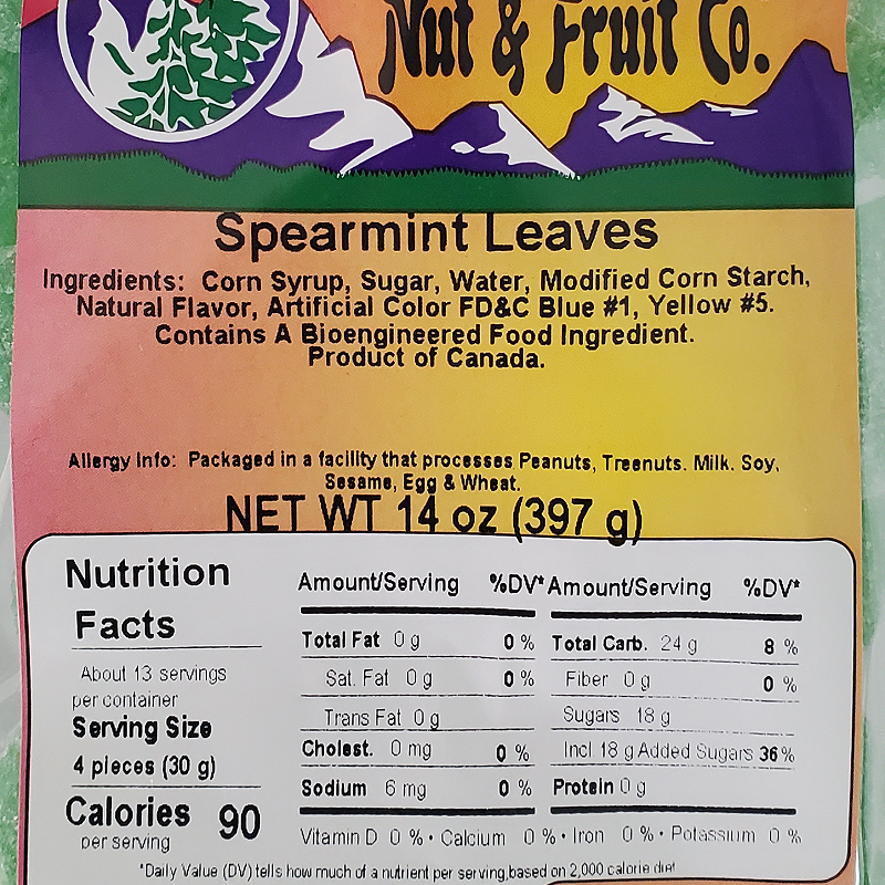 8419 Spearmint Leaves 14oz Label