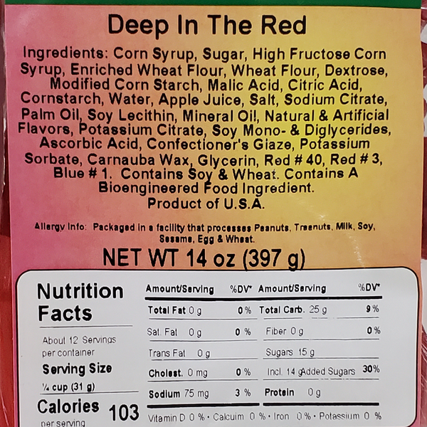 8423 Deep in the Red 14oz Label