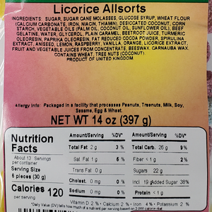 8710 Licorice Allsorts 14oz Label