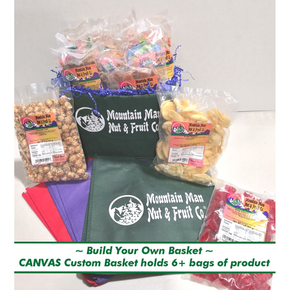 Build Your Own Green Canvas Custom Basket holds 6+ bags of product
