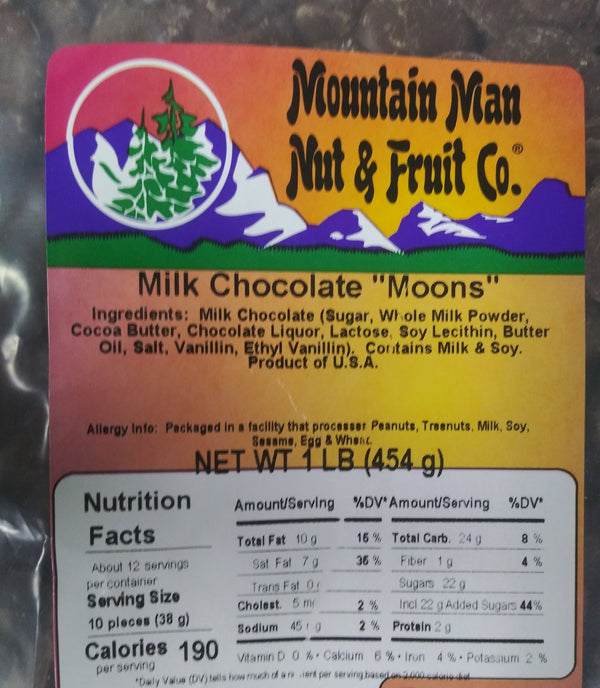 milk chocolate moons label