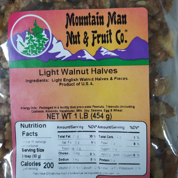 light walnut halves label