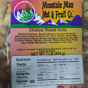 choice mixed nuts label