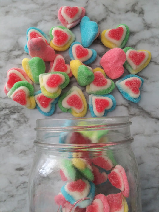 10263 Sanded Gummy Triple Hearts