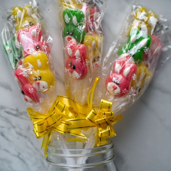 5 piece bunny lollipop bouquet