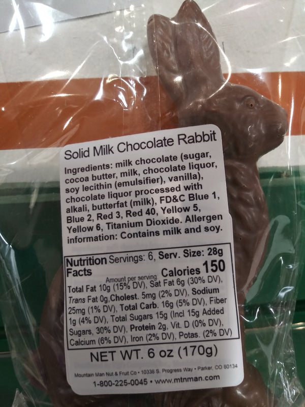 milk chocolate bunny label