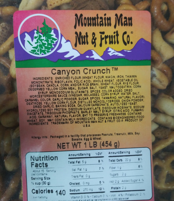 canyon crunch 1 lb label