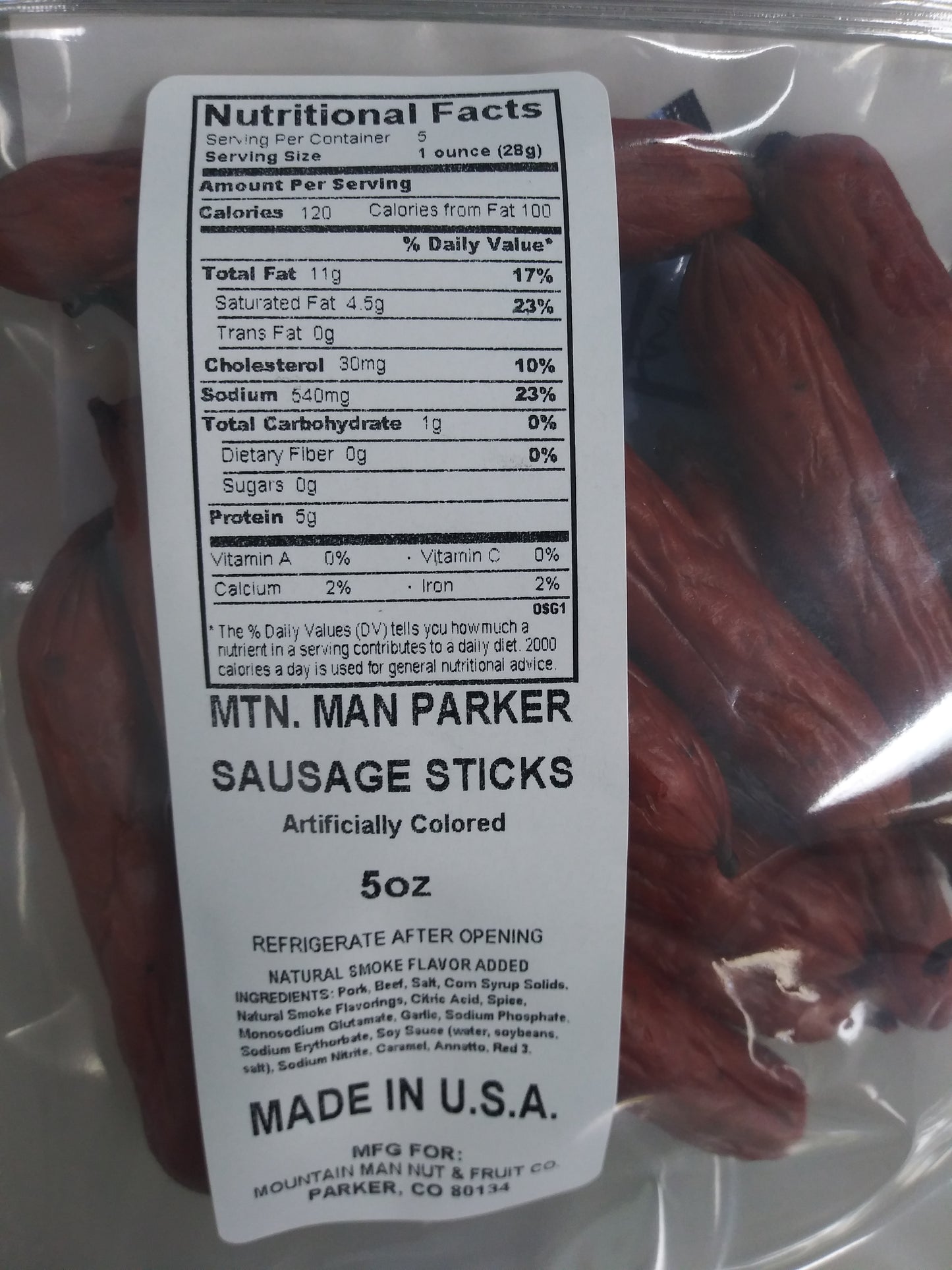 sausage sticks label