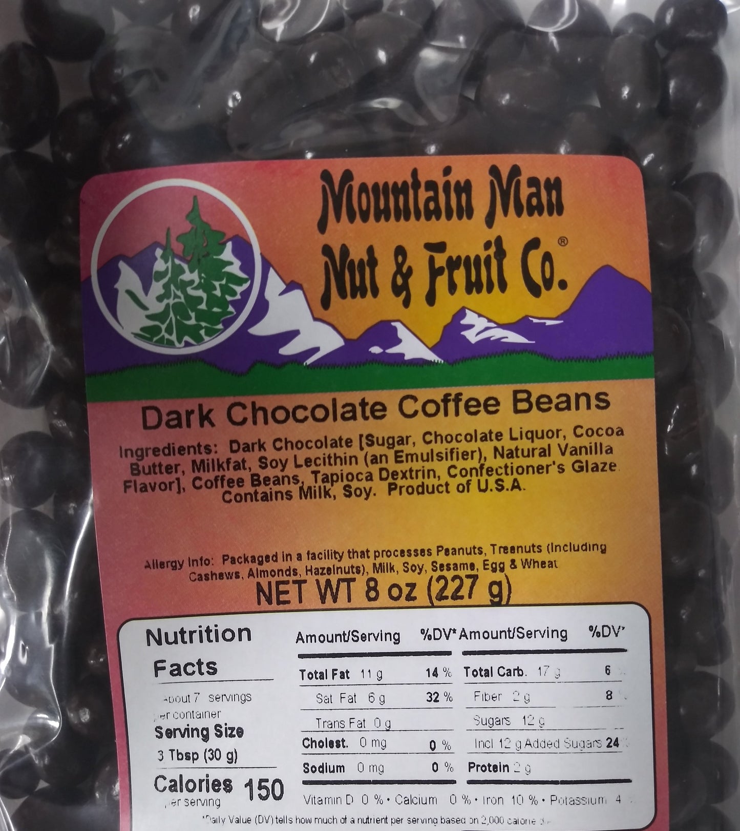 Dark Chocolate Coffee Beans Label