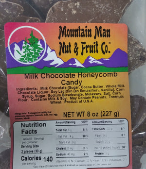 milk chocolate covered honeycomb label