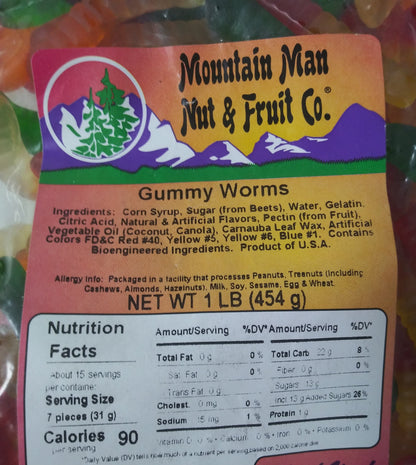 Gummy Worms Label