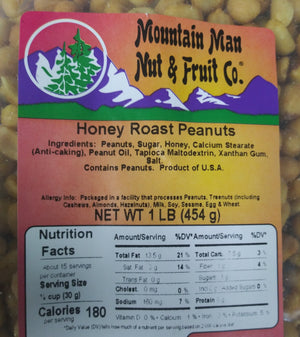 honey roast peanuts label