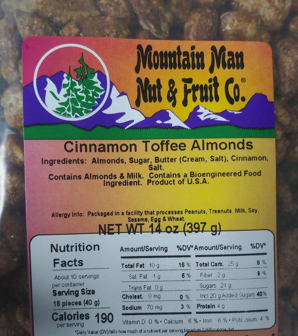 Cinnamon Toffee Almonds Label