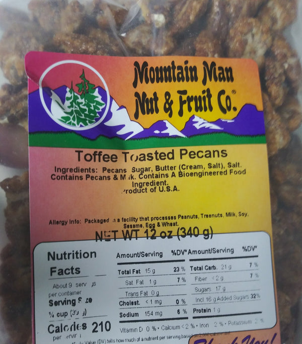 Toffee Toasted Pecans Label