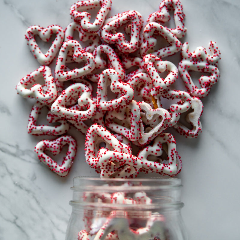 10277 Sprinkled Heart Shaped Pretzels 